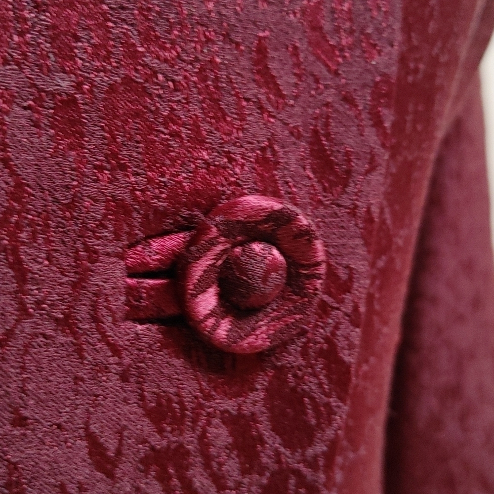 Wool & Silk Brocade Albert Nipon Petite Suit in Burgundy - Picture 5 of 16